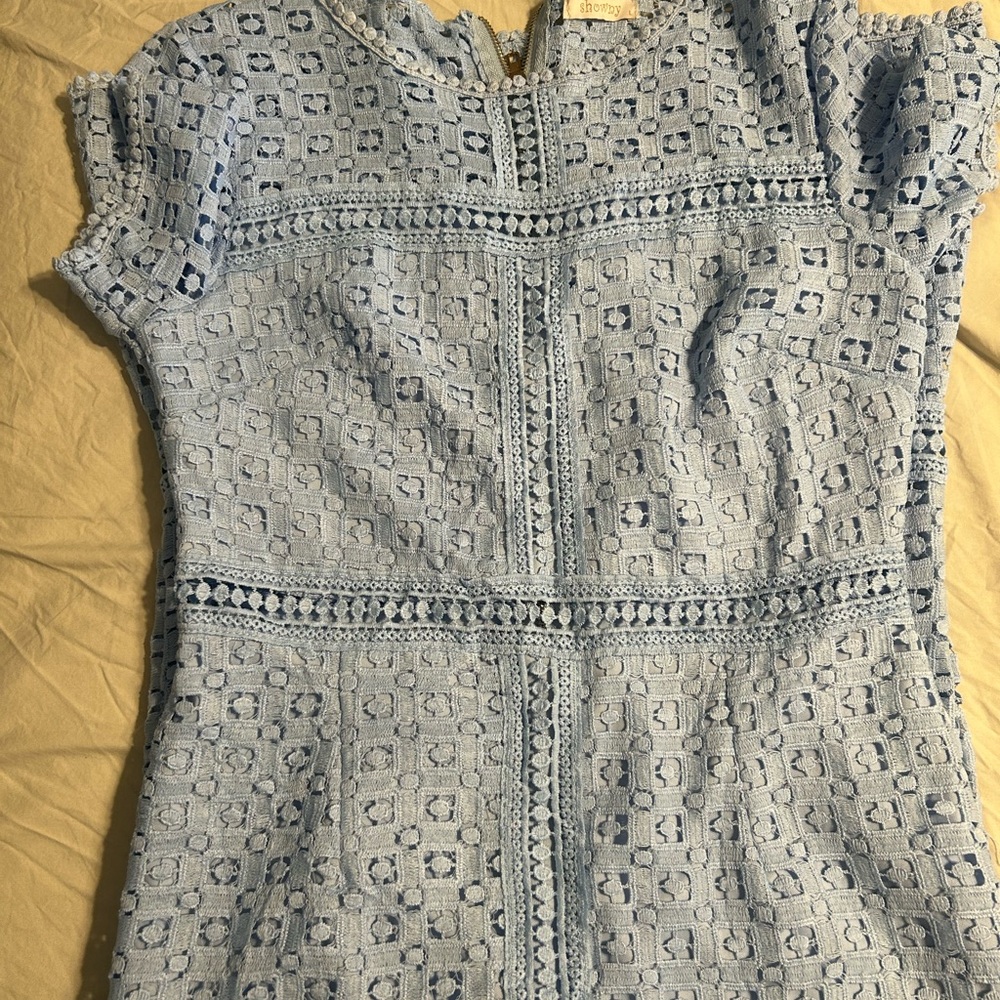 Women’s Blue Lace Midi Dress L